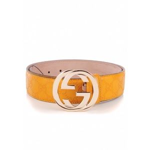 GUCCI
Guccissima Interlocking G Belt Mustard